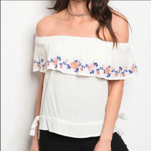 Honey Belle Tops - 🔥HONEY BELLE🔥OFF THE SHOULDER BLOUSE BOHO TOP MEDIUM NWT